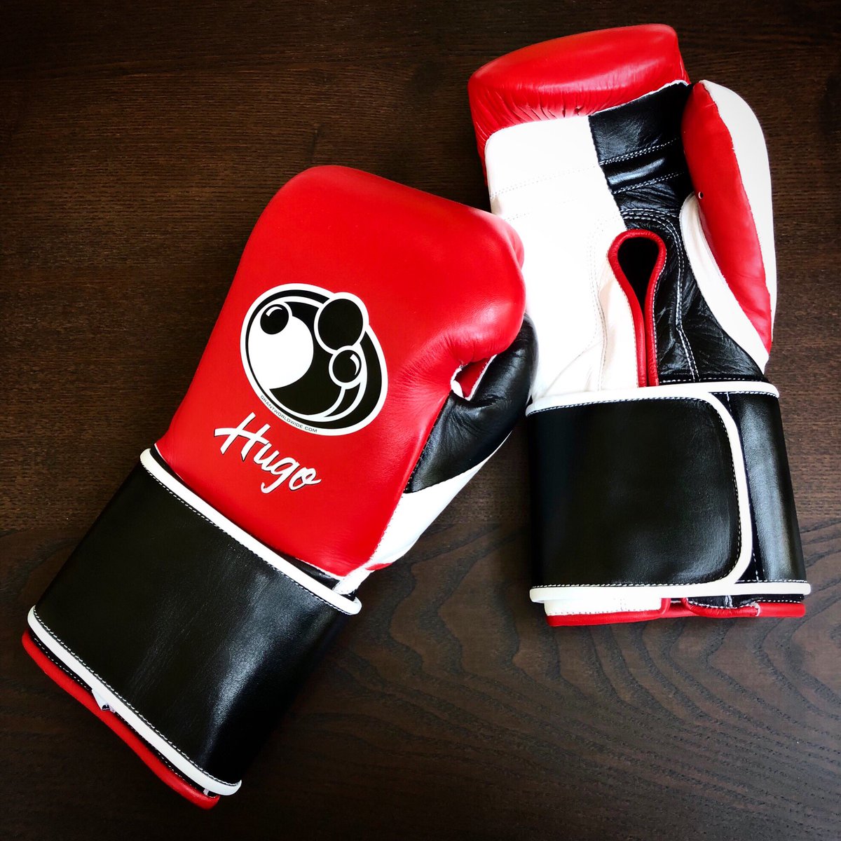 Grant Red Black & White Velcro Gloves