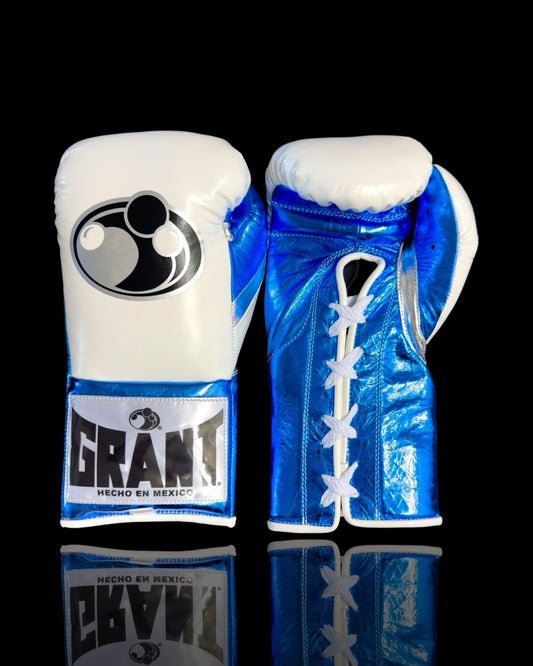 Grant Pro White & Blue Boxing Gloves